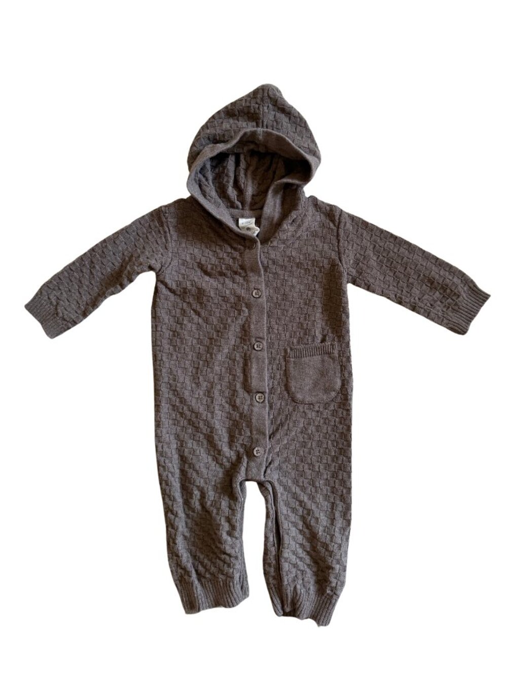 kate quinn - long sleeve hooded pocket sweater jumpsuit | basket weave sweater